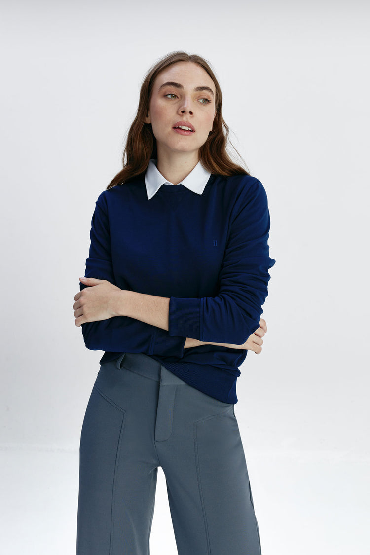 Sepiia Sudadera Unisex Pique Azul Marino