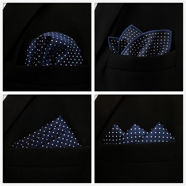 Shlax & Wing 5 Pieces Assorted Dots Fashion Mens Pocket Square Classic Handkerchiefs Set 2-13