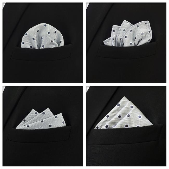Shlax & Wing 5 Pieces Assorted Fashion Grey Mens Pocket Square Classic Handkerchiefs Set 1-22