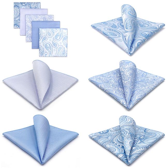 Shlax & Wing 5 Pieces Assorted Fashion Mens Pocket Square Classic Handkerchiefs Set 1-33