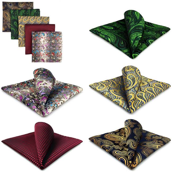 Shlax & Wing 5 Pieces Assorted Fashion Mens Pocket Square Classic Handkerchiefs Set 23