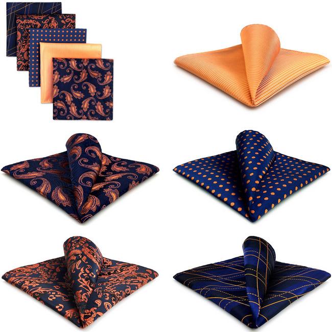 Shlax & Wing 5 Pieces Assorted Fashion Mens Pocket Square Classic Handkerchiefs Set 1-34
