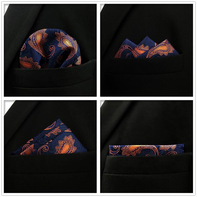 Shlax & Wing 5 Pieces Assorted Fashion Mens Pocket Square Classic Handkerchiefs Set 1-34