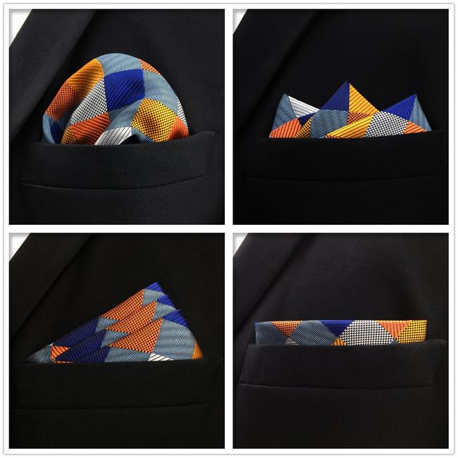 Shlax & Wing 5 Pieces Assorted Fashion Mens Pocket Square Classic Handkerchiefs Set 1-27