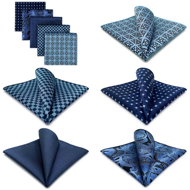 Shlax & Wing 5 Pieces Assorted Fashion Mens Pocket Square Classic Handkerchiefs Set 2-11