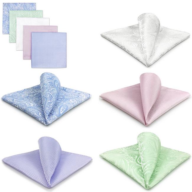 Shlax & Wing 5 Pieces Assorted Fashion Mens Pocket Square Classic Handkerchiefs Set 2-32