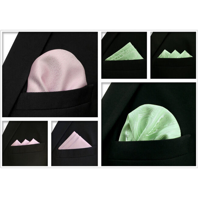 Shlax & Wing 5 Pieces Assorted Fashion Mens Pocket Square Classic Handkerchiefs Set 2-32