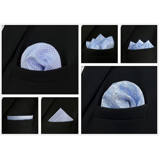 Shlax & Wing 5 Pieces Assorted Fashion Mens Pocket Square Classic Handkerchiefs Set 2-77