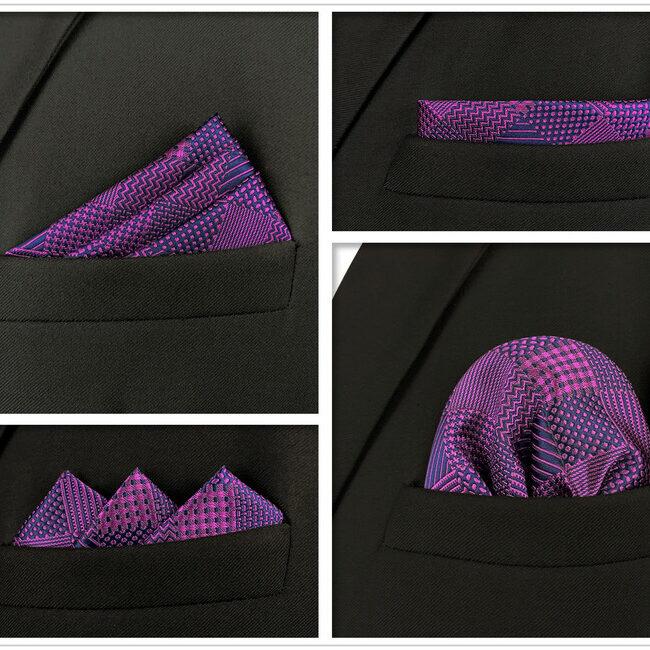 Shlax & Wing 5 Pieces Assorted Fashion Mens Pocket Square Classic Handkerchiefs Set 2-54