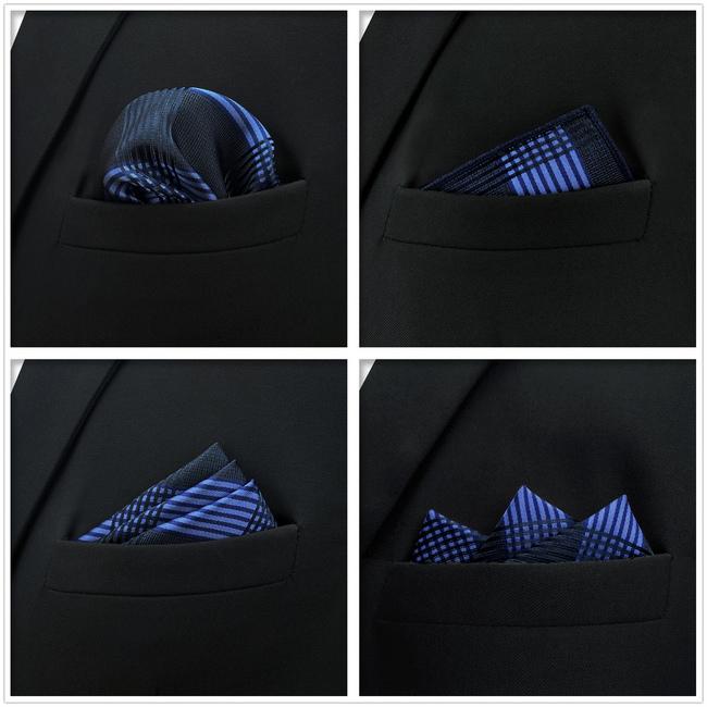 Shlax & Wing 5 Pieces Assorted Fashion Mens Pocket Square Classic Handkerchiefs Set 2-68