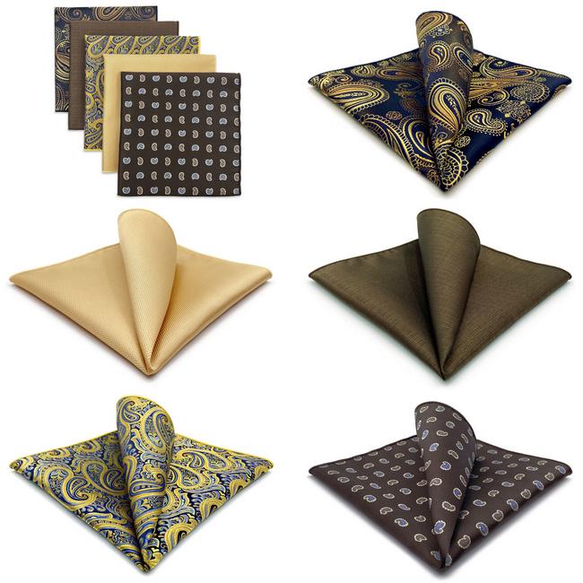 Shlax & Wing 5 Pieces Assorted Fashion Mens Pocket Square Classic Handkerchiefs Set 2-98