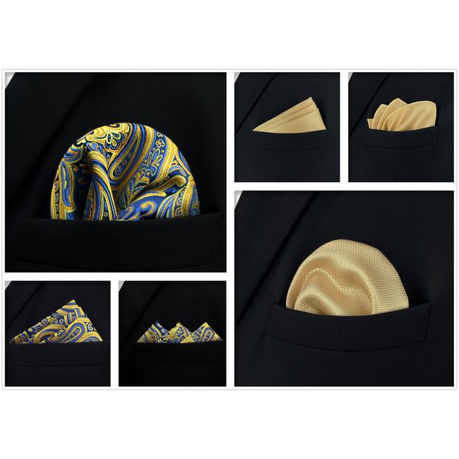 Shlax & Wing 5 Pieces Assorted Fashion Mens Pocket Square Classic Handkerchiefs Set 2-98