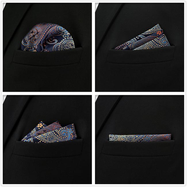 Shlax & Wing 5 Pieces Assorted Fashion Mens Pocket Square Classic Handkerchiefs Set 2-61