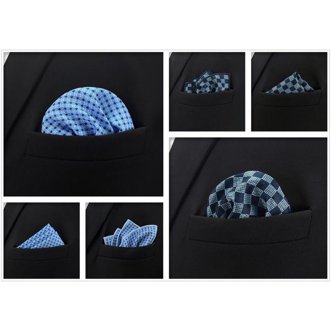 Shlax & Wing 5 Pieces Assorted Fashion Mens Pocket Square Classic Handkerchiefs Set 2-65