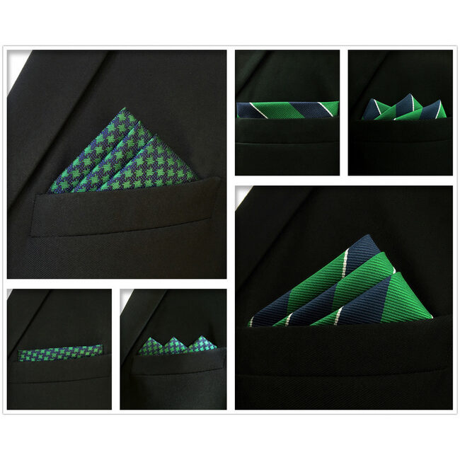 Shlax & Wing 5 Pieces Assorted Fashion Mens Pocket Square Classic Handkerchiefs Set 2-66