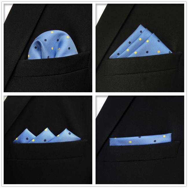 Shlax & Wing 5 Pieces Assorted Fashion Mens Pocket Square Classic Handkerchiefs Set 2-35