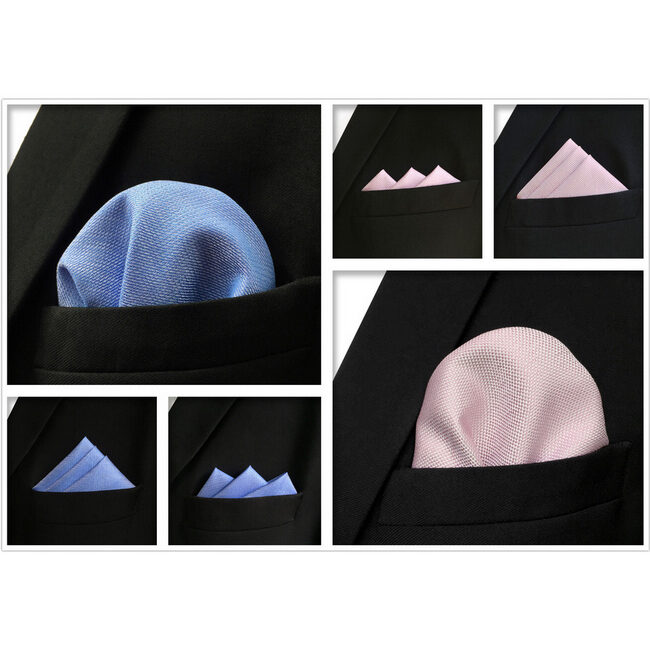 Shlax & Wing 5 Pieces Assorted Fashion Mens Pocket Square Classic Handkerchiefs Set 2-35