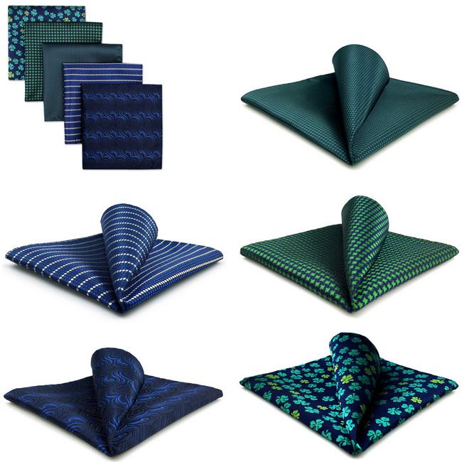 Shlax & Wing 5 Pieces Assorted Fashion Mens Pocket Square Classic Handkerchiefs Set 2-40