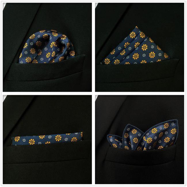 Shlax & Wing 5 Pieces Assorted Fashion Mens Pocket Square Classic Handkerchiefs Set 2-43