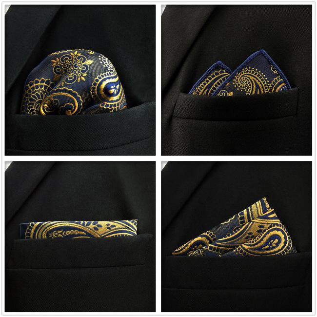 Shlax & Wing 5 Pieces Assorted Fashion Mens Pocket Square Classic Handkerchiefs Set 2-17