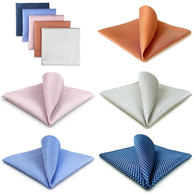 Shlax & Wing 5 Pieces Assorted Fashion Mens Pocket Square Classic Handkerchiefs Set 1-66