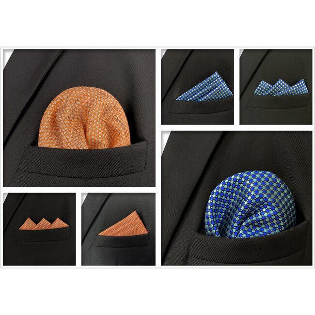 Shlax & Wing 5 Pieces Assorted Fashion Mens Pocket Square Classic Handkerchiefs Set 1-66
