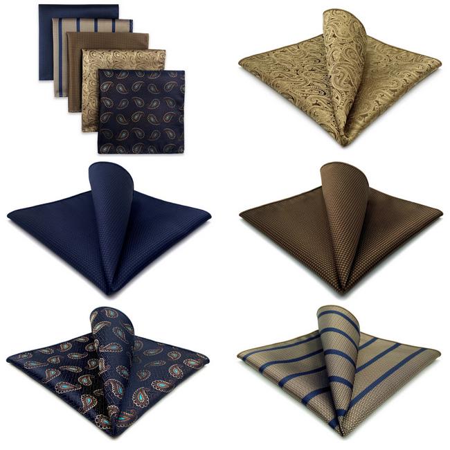 Shlax & Wing 5 Pieces Assorted Fashion Mens Pocket Square Classic Handkerchiefs Set 59