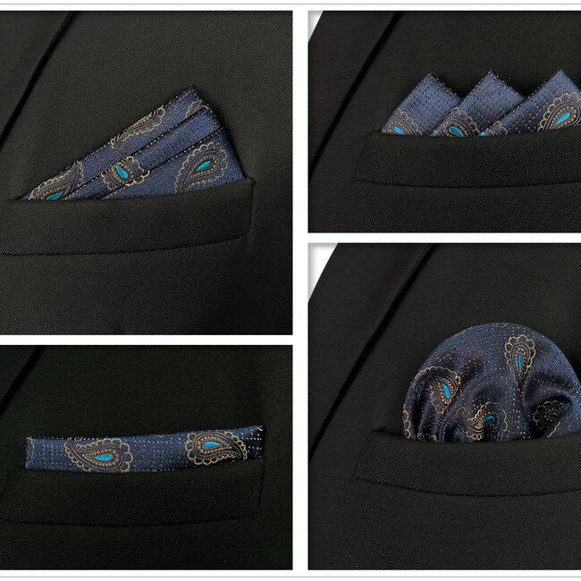 Shlax & Wing 5 Pieces Assorted Fashion Mens Pocket Square Classic Handkerchiefs Set 59