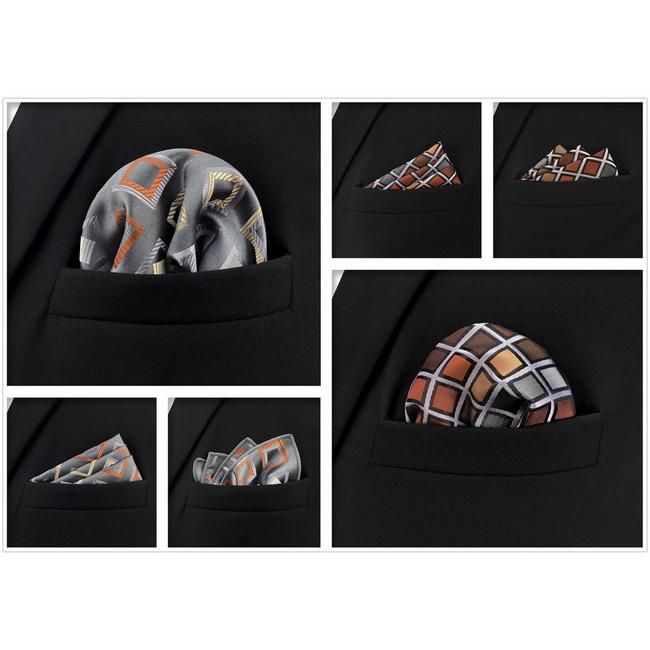 Shlax & Wing 5 Pieces Assorted Fashion Mens Pocket Square Classic Handkerchiefs Set 2-80