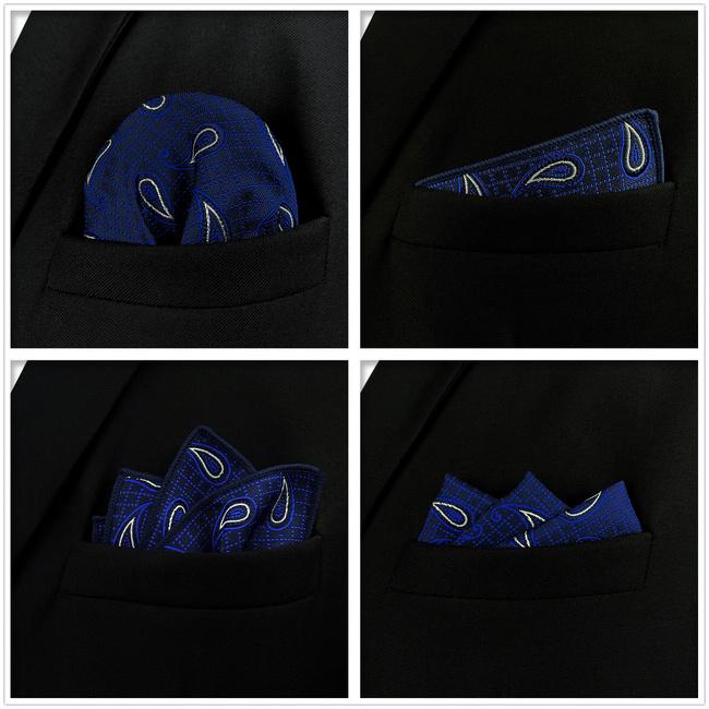 Shlax & Wing 5 Pieces Assorted Fashion Mens Pocket Square Classic Handkerchiefs Set 62