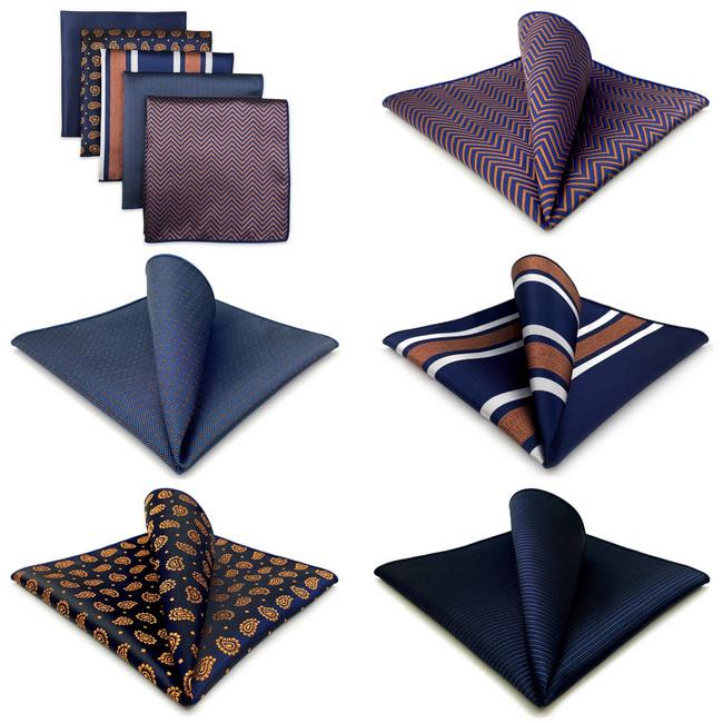 Shlax & Wing 5 Pieces Assorted Fashion Mens Pocket Square Classic Handkerchiefs Set 2-82