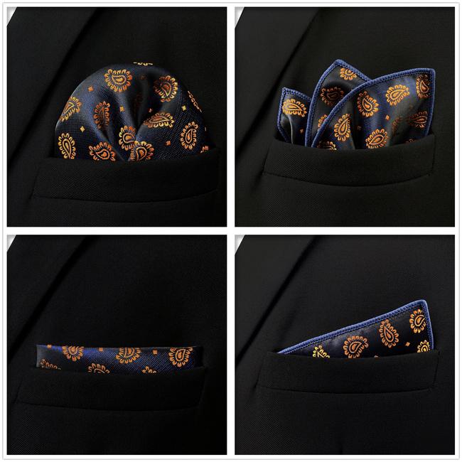 Shlax & Wing 5 Pieces Assorted Fashion Mens Pocket Square Classic Handkerchiefs Set 2-82