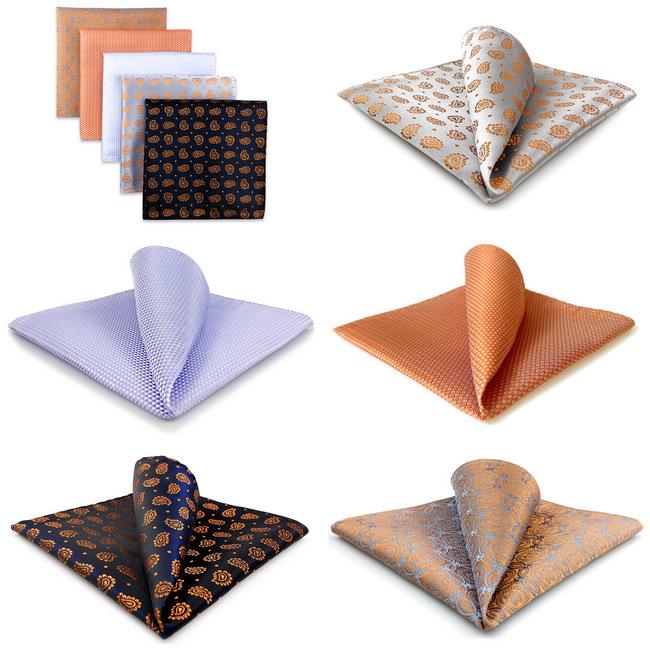 Shlax & Wing 5 Pieces Assorted Fashion Mens Pocket Square Classic Handkerchiefs Set 2-71