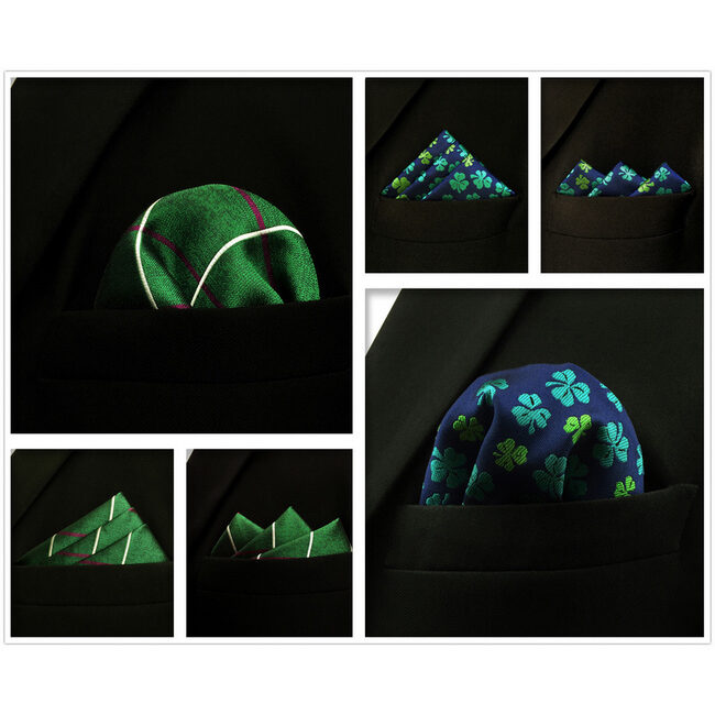 Shlax & Wing 5 Pieces Assorted Fashion Mens Pocket Square Classic Handkerchiefs Set 54