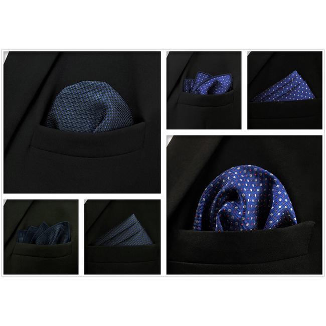 Shlax & Wing 5 Pieces Assorted Fashion Mens Pocket Square Classic Handkerchiefs Set 2-24