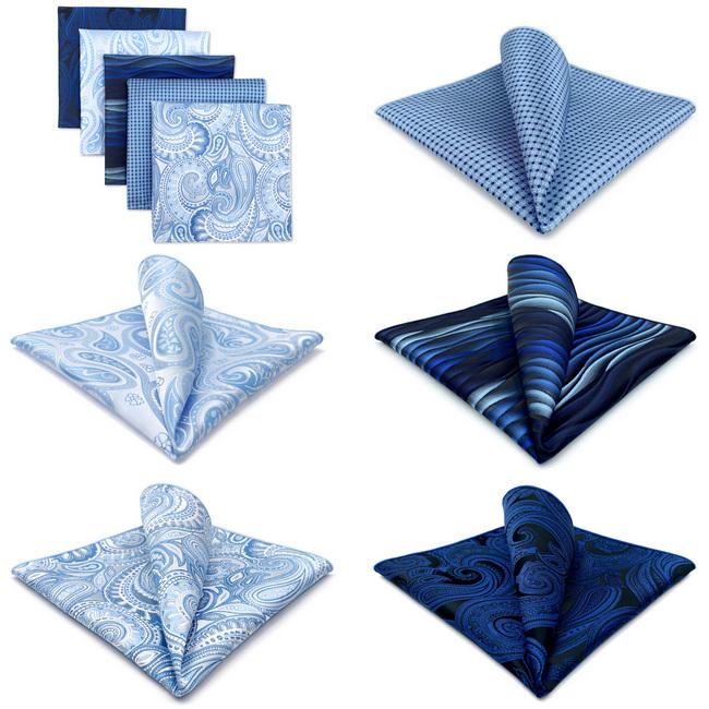 Shlax & Wing 5 Pieces Assorted Fashion Mens Pocket Square Classic Handkerchiefs Set 2-30