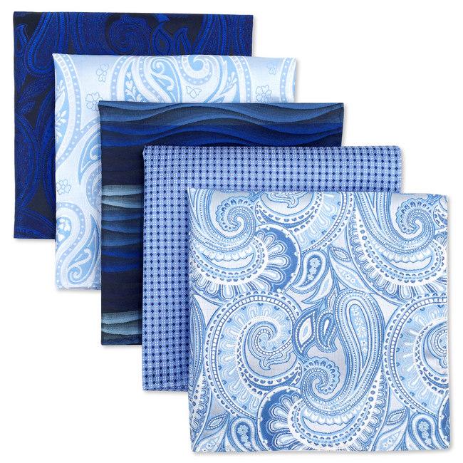 shlax & wing 5 Pieces Assorted Fashion Mens Pocket Square Classic Handkerchiefs Set 2-30