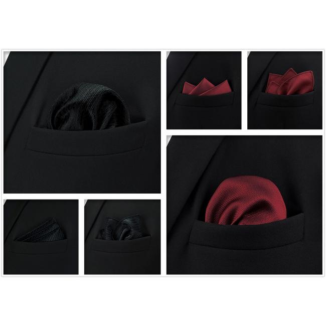 Shlax & Wing 5 Pieces Assorted Fashion Mens Pocket Square Classic Handkerchiefs Set 2-6