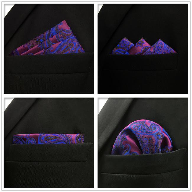 Shlax & Wing 5 Pieces Assorted Fashion Mens Pocket Square Classic Handkerchiefs Set 1-35