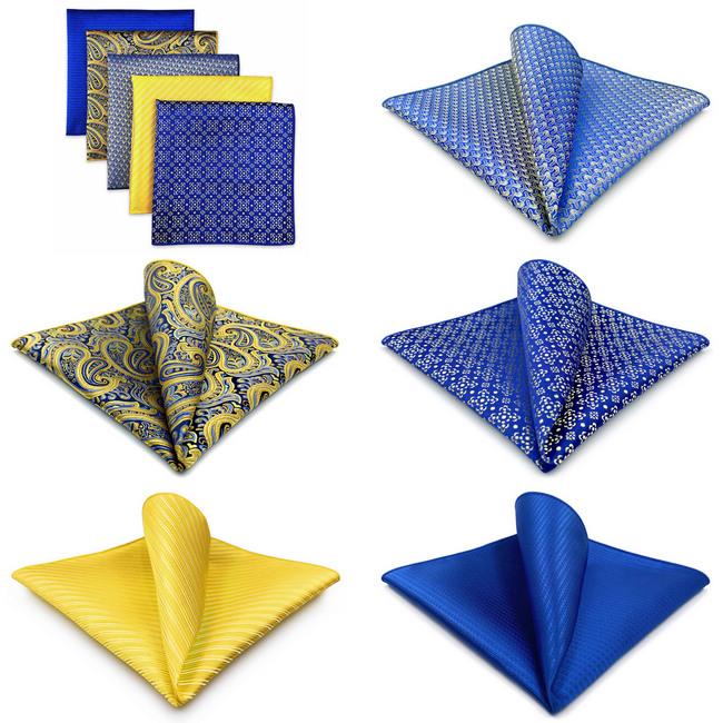 Shlax & Wing 5 Pieces Assorted Fashion Mens Pocket Square Classic Handkerchiefs Set 1-73
