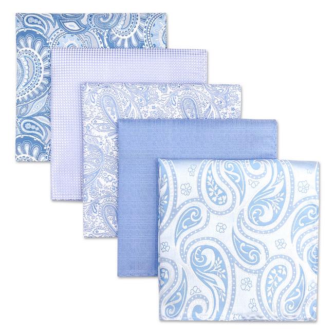 shlax & wing 5 Pieces Assorted Fashion Mens Pocket Square Classic Handkerchiefs Set 1-33
