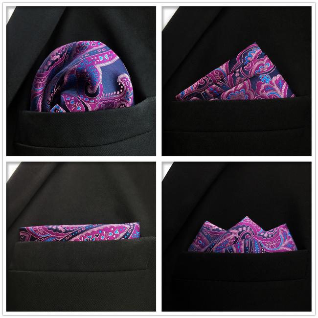 Shlax & Wing 5 Pieces Assorted Mens Pocket Square Fashion Classic Handkerchiefs Set 12