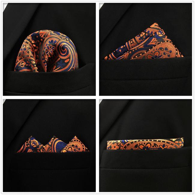 Shlax & Wing 5 Pieces Assorted Mens Pocket Square Fashion Classic Handkerchiefs Set 1-14
