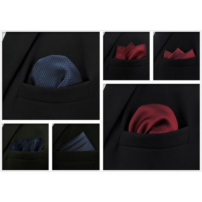 Shlax & Wing 5 Pieces Assorted Mens Pocket Square Fashion Classic Handkerchiefs Set 1-38
