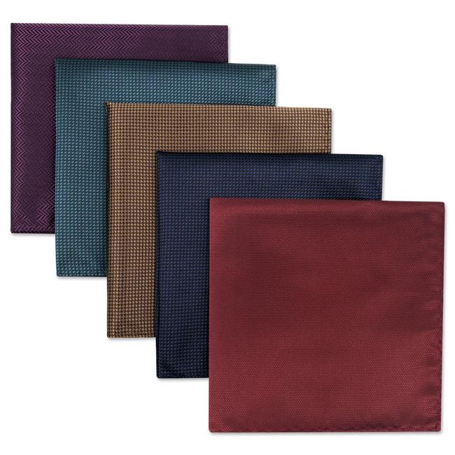 shlax & wing 5 Pieces Assorted Mens Pocket Square Fashion Classic Handkerchiefs Set 1-38