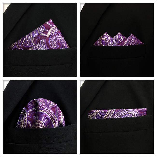 Shlax & Wing 5 Pieces Assorted Mens Pocket Square Fashion Classic Handkerchiefs Set 1-39