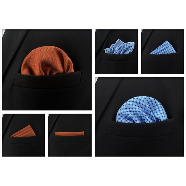 Shlax & Wing 5 Pieces Assorted Mens Pocket Square Fashion Classic Handkerchiefs Set 1-40
