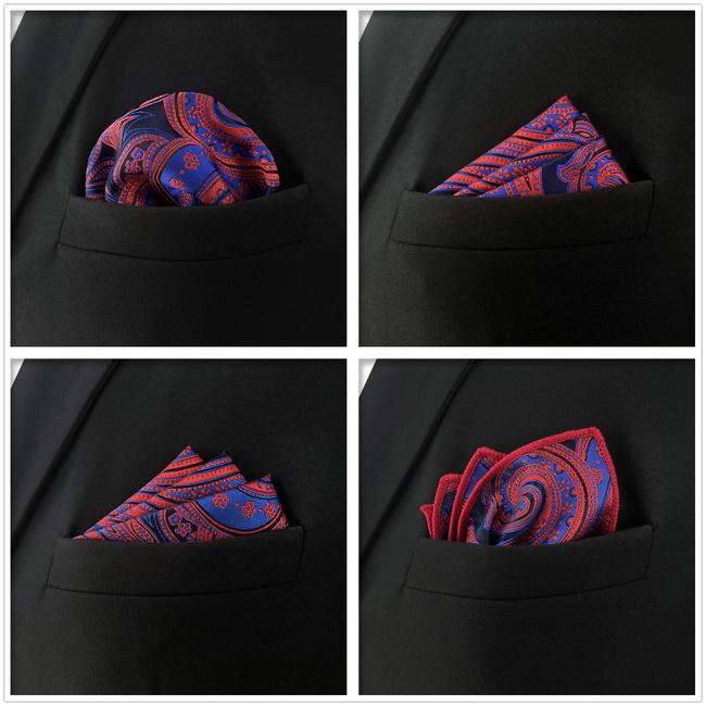 Shlax & Wing 5 Pieces Assorted Mens Pocket Square Fashion Classic Handkerchiefs Set 2-62