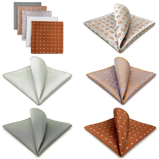 Shlax & Wing 5 Pieces Assorted Mens Pocket Square Fashion Gift Classic Handkerchiefs Set 2-83