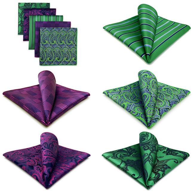 Shlax & Wing 5 Pieces Assorted Mens Pocket Square Fashion Gift Classic Handkerchiefs Set 2-89
